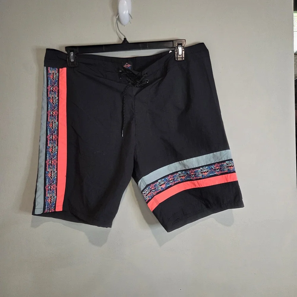Billabong Surf Board Shorts Mens 36 Black Neon Pink Geometric Y2K Swim Trunks